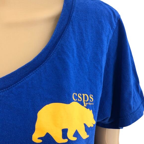 Port & Company LARGE Blue CSPS Project Bear Short Sleeve Tee Shirt T-Shirt - Picture 2 of 5